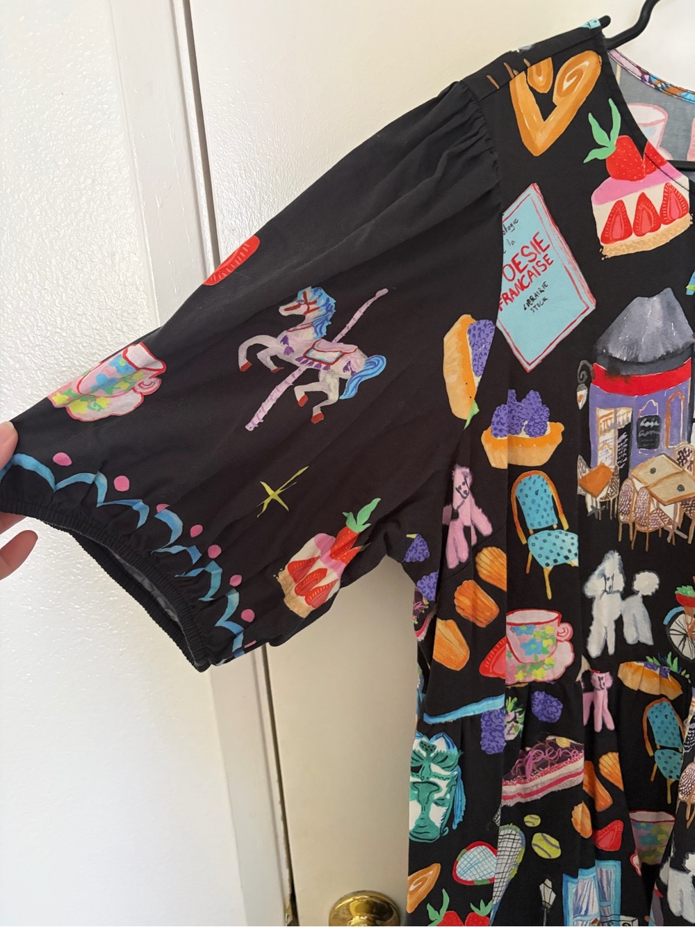 Gorman Black Midi Dress with Whimsical Paris print - Picture 4 of 6